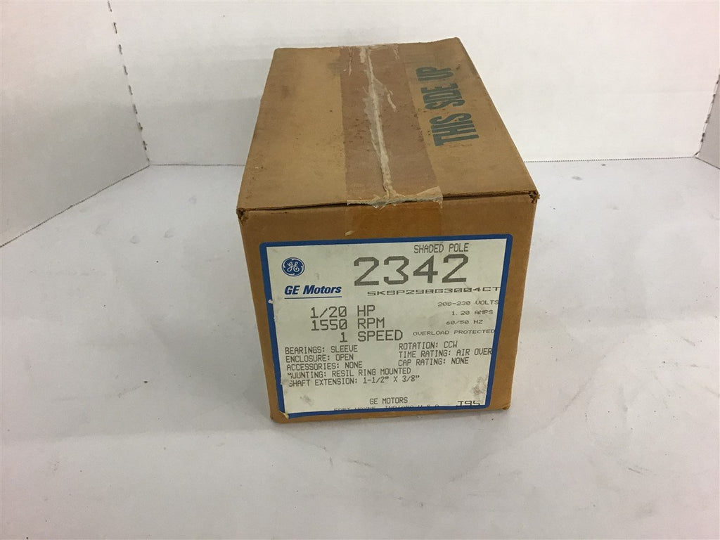 GE 5KSP298G3004CT 1/20 HP AC Motor 208-230 volts 1550 Rpm 1 Speed