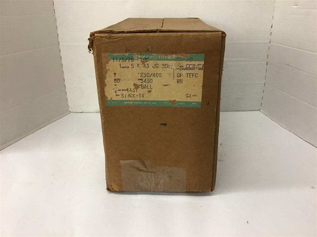 General Electric 5K43JG802 1 HP AC Motor 230/460 volts 3600 Rpm 2P 143T Frame