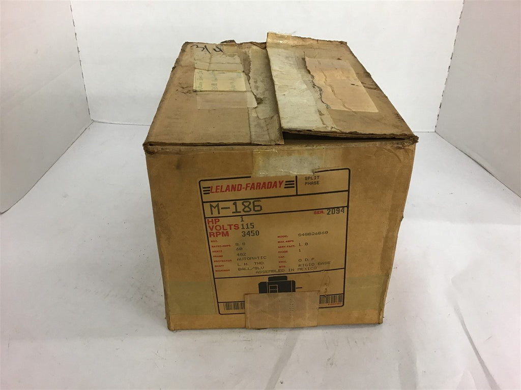 Leland-Faraday M-186 1 Hp Motor 115 Volts 3450 Rpm 2P Single Phase 48Z