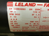 Leland-Faraday M-186 1 Hp Motor 115 Volts 3450 Rpm 2P Single Phase 48Z