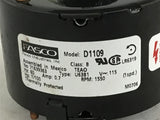 Fasco D1109 1/100 HP Fan Motor 115 Volts 1550 Rpm Single Speed