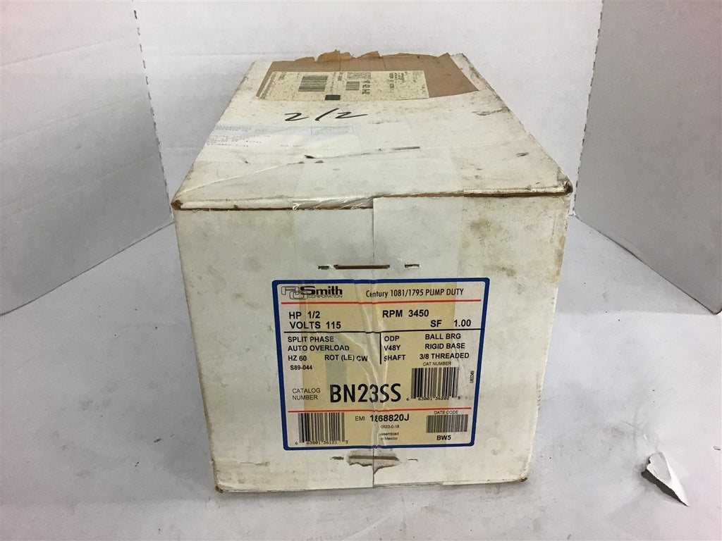 A.O. Smith BN23SS 1/2 HP AC Motor 115 Volts 3450 Rpm