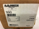 A.O. Smith 990 D404 1/10 HP 208-230 volts .63 Amps 3200 Rpm Blower Motor