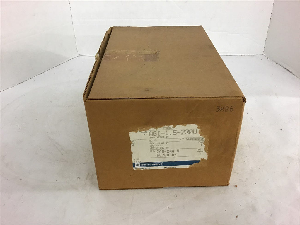 Telemecanique AGI-1.5-230V Enclosed Starter 208-240 Volt coil single Phase