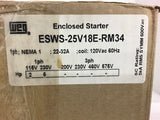 Weg ESWS-25V18E-RM34 Enclosed Starter 22-32 Amp 120 volt Coil nema size 1