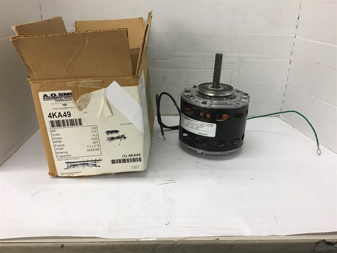 A.O. Smith 4KA49 1/8 Hp Motor 115 Volts 4.2 Amps 42Y Frame