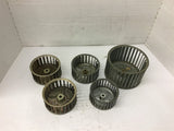 Galvanized Blower Wheels 5/16" Bore Assorted OD's Lot of 5