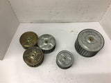 Galvanized Blower Wheels 5/16" Bore Assorted OD's Lot of 5