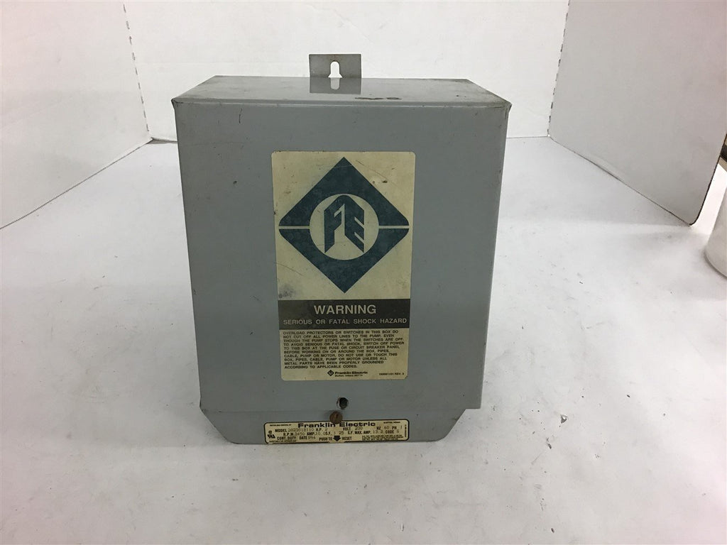 Franklin Electric 2823018110 Submersible Pump Control2 HP Single Phase 3450 Rpm