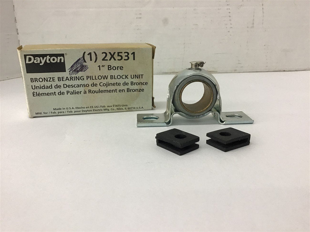 Dayton 2X531 Pillow Block Bearing 1" Bore Bearing