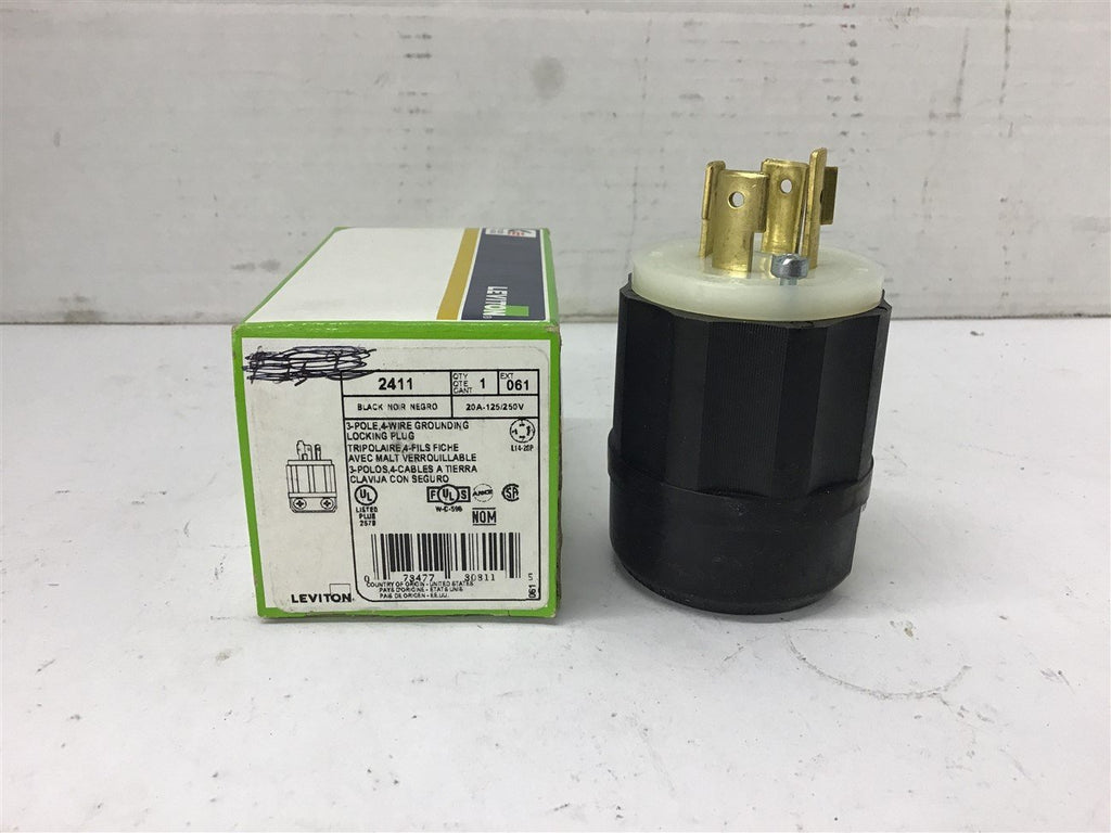 Leviton 2411 20A-125/250V Locking Plug