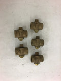 3/4'' Brass Ball Valve Lot of 5 No Handle