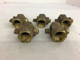 3/4'' Brass Ball Valve Lot of 5 No Handle