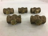 3/4'' Brass Ball Valve Lot of 5 No Handle