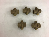 3/4'' Brass Ball Valve Lot of 5 No Handle