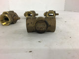 3/4'' Brass Ball Valve Lot of 5 No Handle