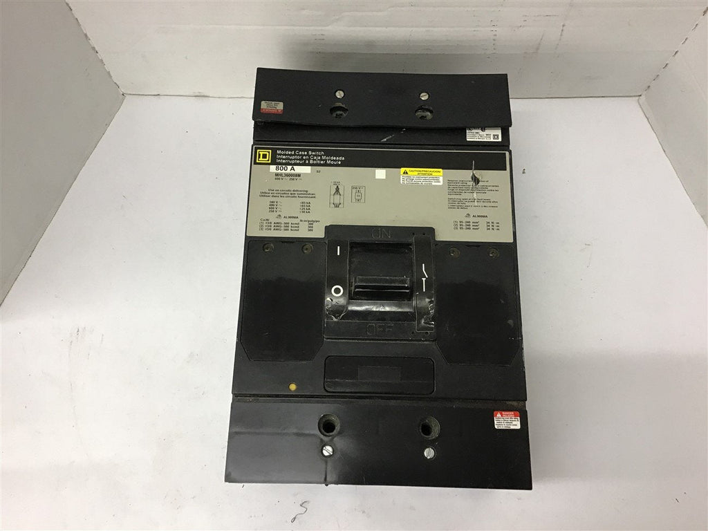 Square D MHL360008M 800 Amp molded Case Circuit Breaker 600 V 3 Pole