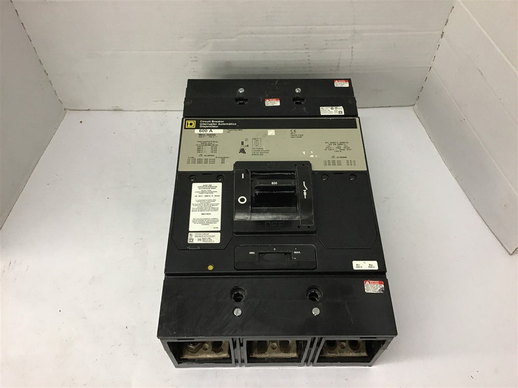 Square D MHL3660 600 Amp Circuit Breaker 3 Pole 600 volts