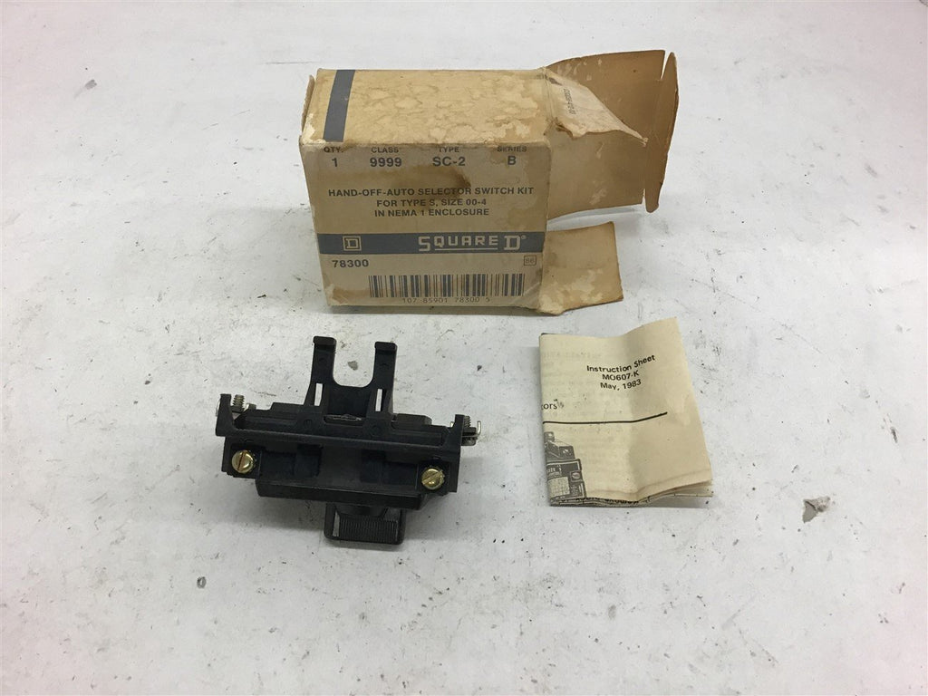 Square D 09999 SC-2 Hand-Off-Auto Selector Switch Kit Size 00-4