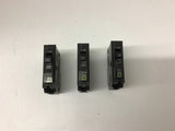 Square D 15 Amp Single Pole Circuit Breaker Type QO Lot of 3