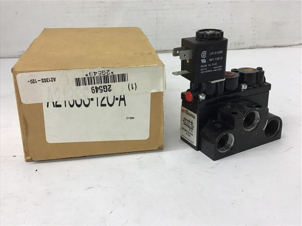 ARO Ingersoll Rand A213Ss-120-A-G Solenoid Valve 8-22 120 volts 50/60 HZ