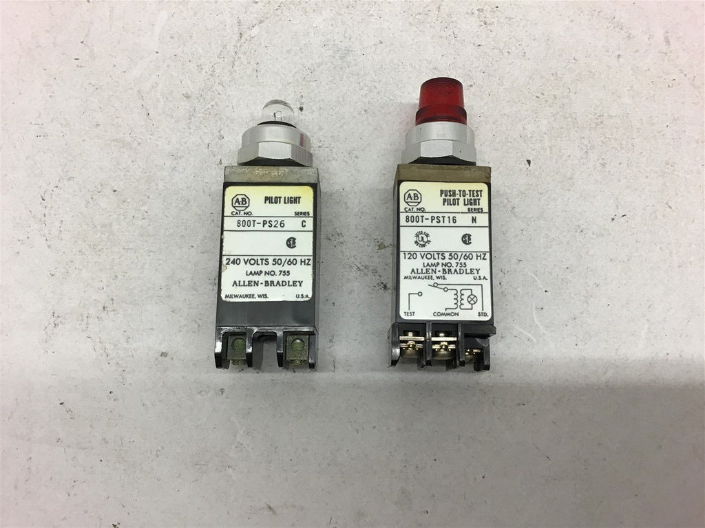 Allen Bradley 800T-PST16 240V & 800T-PS26 120V Pilot Lights