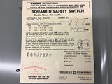 Square D 83242 Double Throw Safety Switch 60 Amps 600 VAC