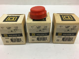 Square D 9001 KU2 Red Push Button Boot Lot of 3