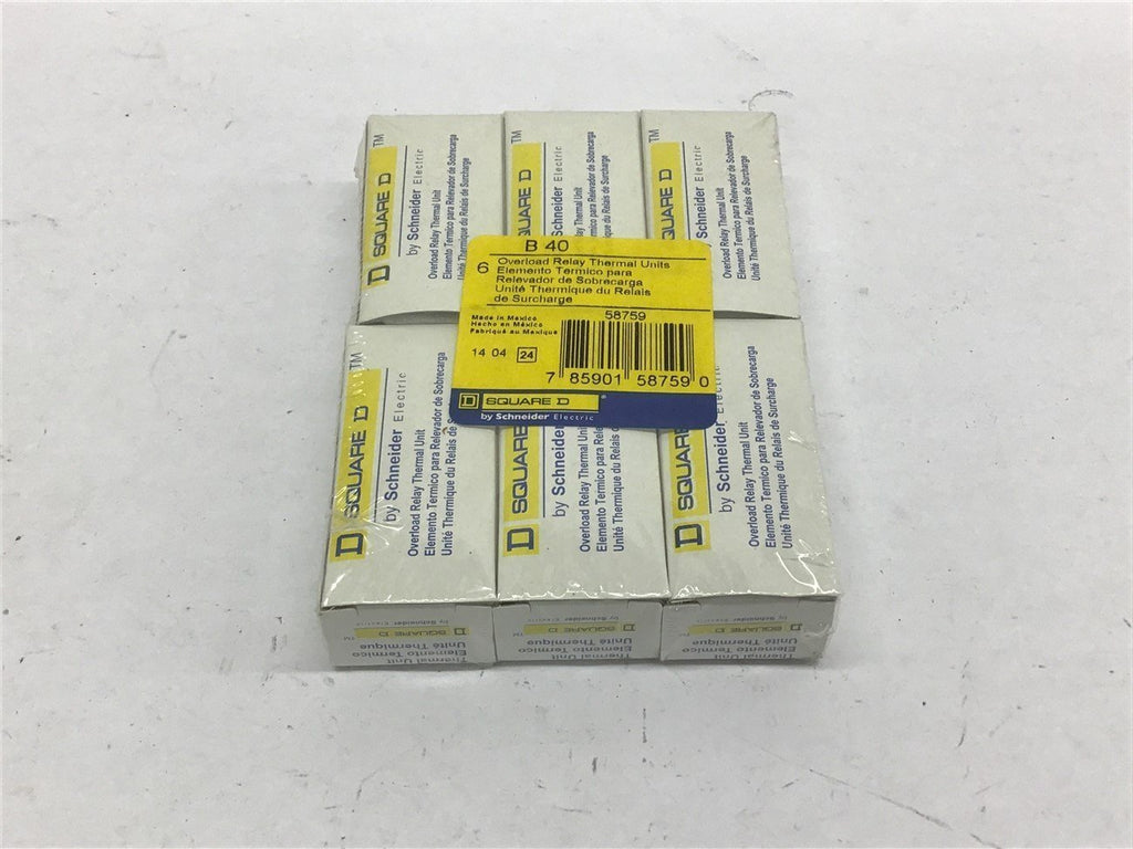 Square D B40 Overload Thermal Unit 1404 Lot of 6