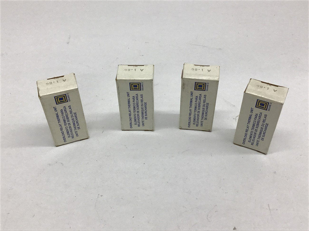 Square D A1.86 Overload Relay Thermal Unit Lot of 4