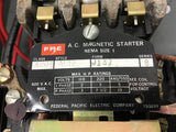 Federal Pacific 4204 Au12 J137 Size 1 Magnetic Starter 440 volts 10 Hp