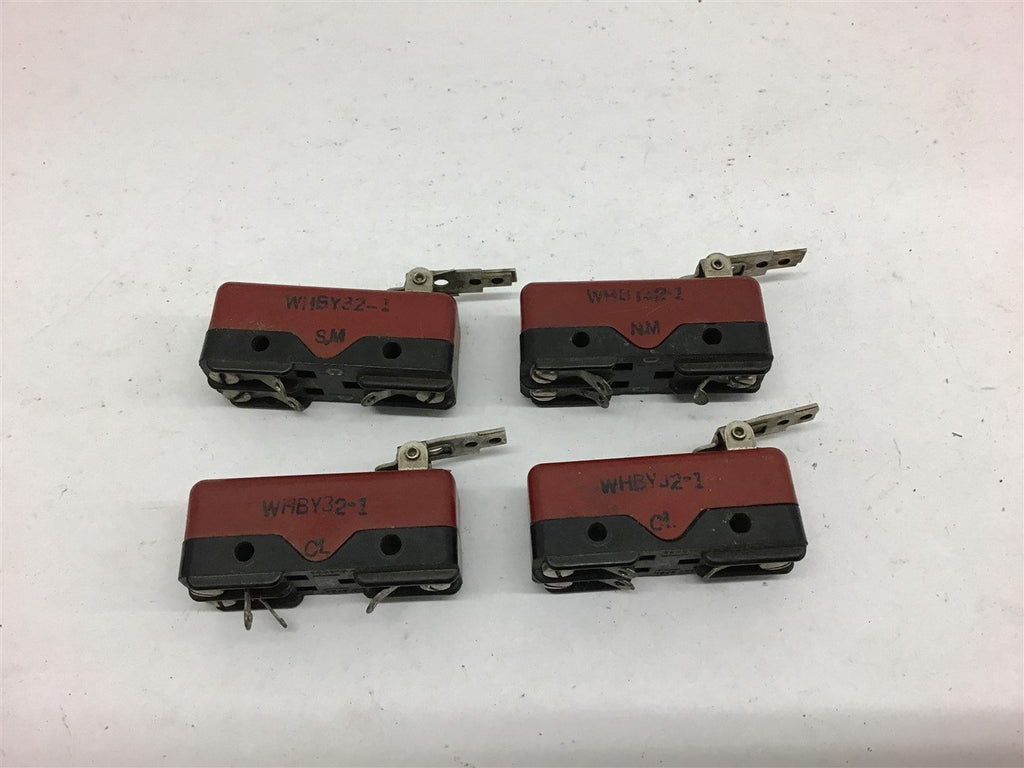 Four Microswitches, WHBY32-1 Lot of 4