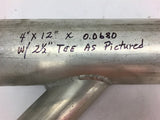 Aluminum Tubing 4'' X 12'' X 0.068'' Thickness w/2-1/2'' Tee