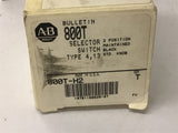 Allen-Bradley 800T-H2 2 Position Selector Switch Maintained Black