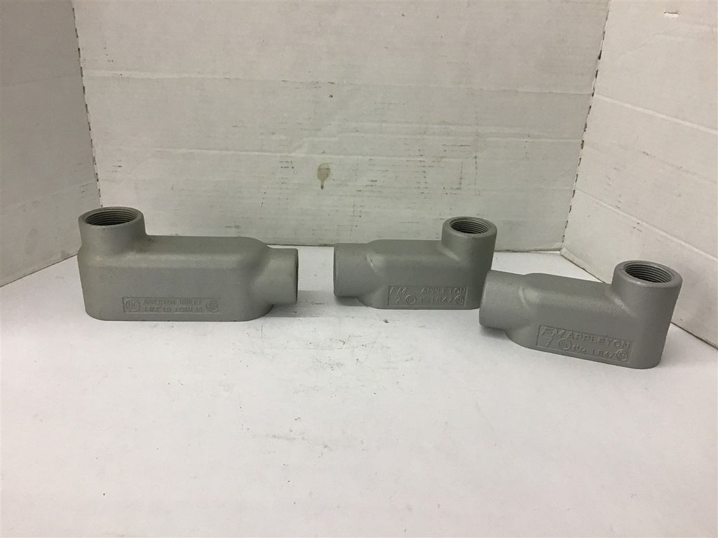 Appleton Conduit Body Cast Iron 1 1/2' and 1 1/4" Lot of 3