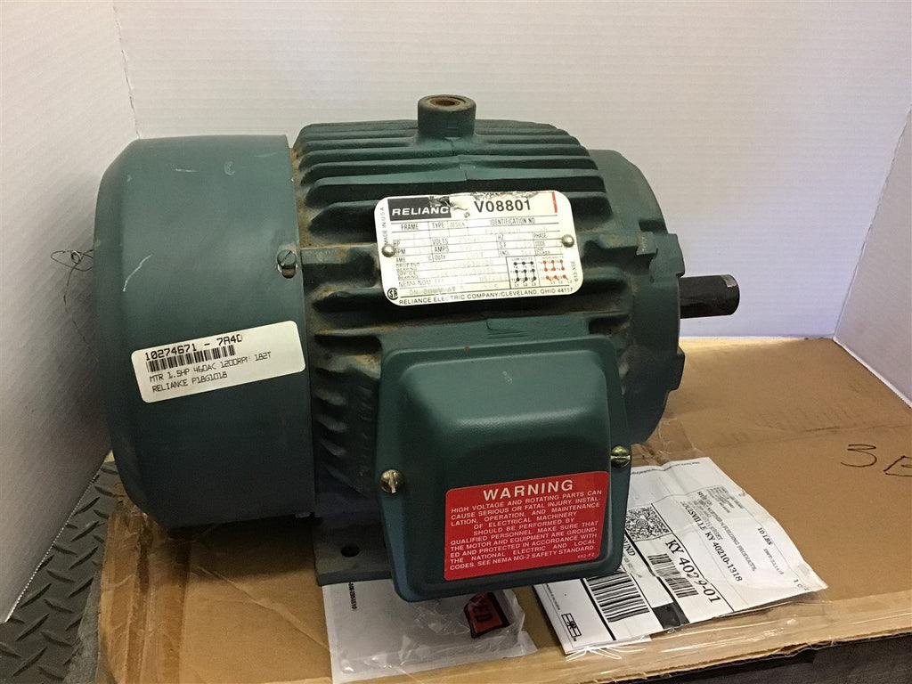 Reliance P18G431H 1.5 HP AC Motor 230/460 Volts 1155 Rpm 6P 182T Frame