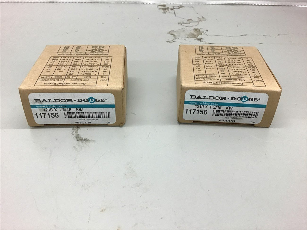 Baldor Dodge 1210 x 1 3/16 KW Taper Lock 117156 Bushing Lot of 2