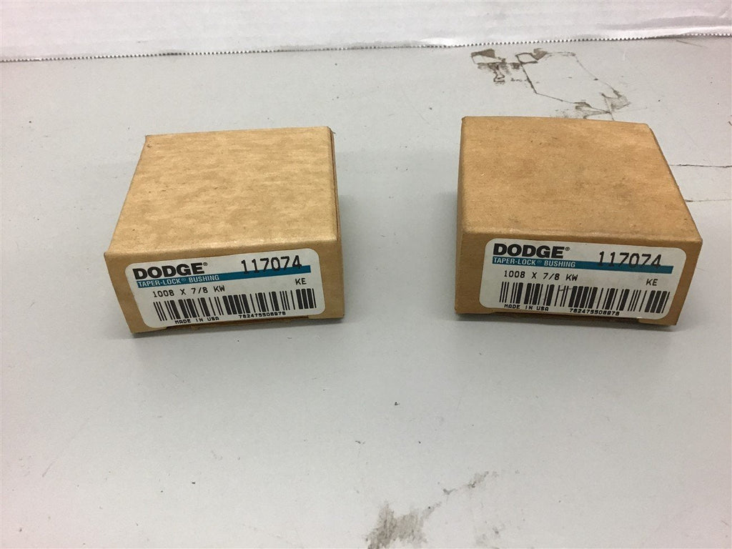 Dodge 117074 Taper Lock Bushing 1008 X 7/8 KW Lot of 2