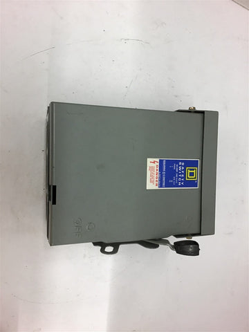 Square D DU322RB 60 Amp 240 Vac Safety Switch 15 Hp 3 Phase