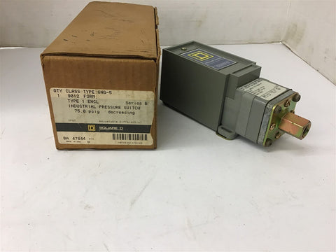 Square D GNG-5 Industrial Pressure Switch 75 PSI