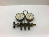 Vintage Uniweld HVAC Manifold Air Pressure Gauge R-12 R-22 R-502