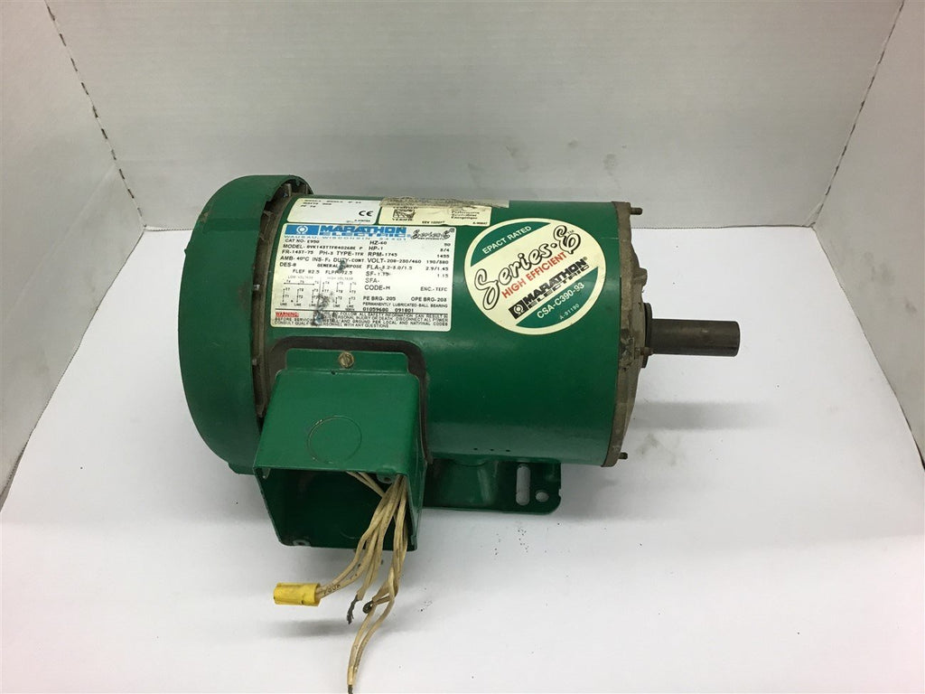 Marathon 8VK143TTFR4026BE 1 Hp AC Motor 208-230/460 Volts 1800 Rpm