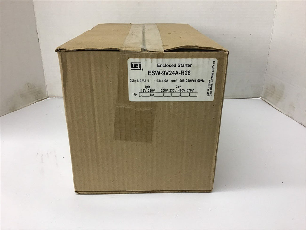 Weg ESW-9V24A-R26 Enclosed Starter 208-240 volt coil 2.8-4.0 Amp