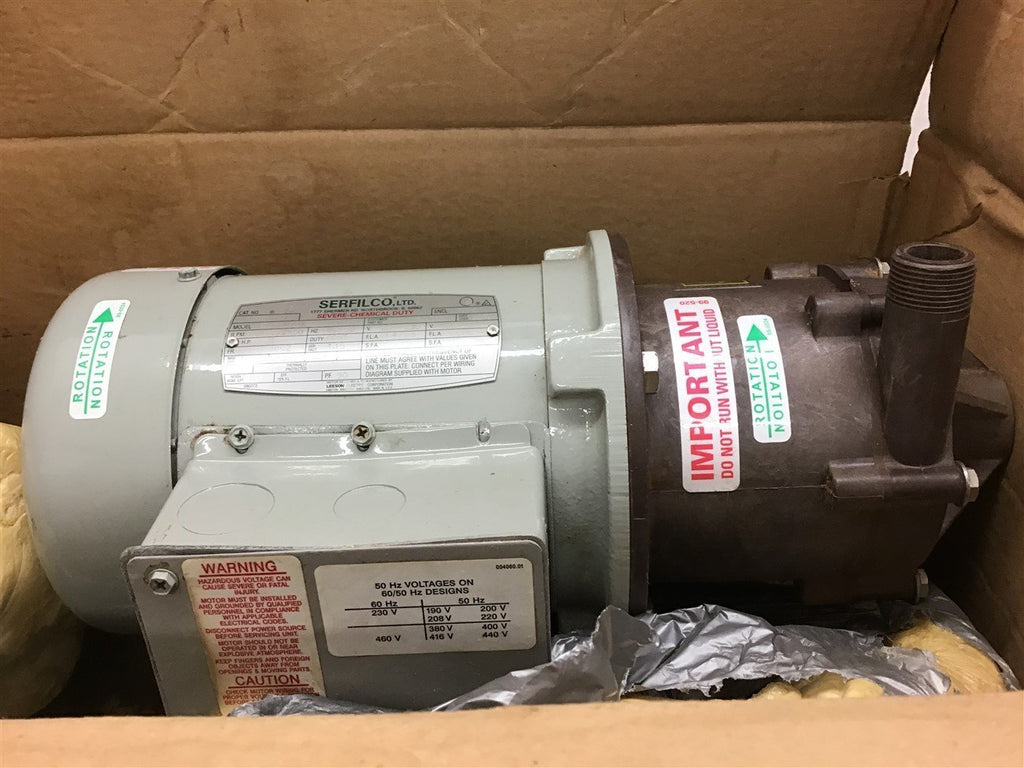 Serfilco 100906.00 1/2 HP Ac Pump Motor 208-230/460 Volts 3600 Rpm 44-4101C Pump