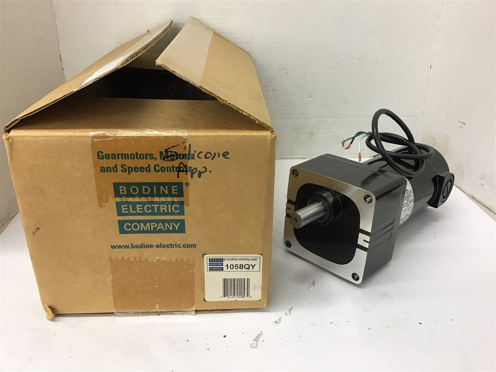 Bodine 1058QY Gearmotor 1/8 / 1/4 HP 83/123 RPM 20.4:1 Ratio 90/130V 1.3/1.7A