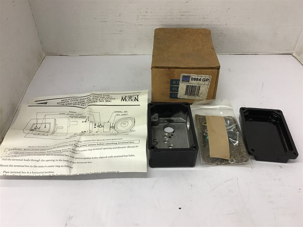 Bodine Electric Model No. 984GP Terminal Box Kit