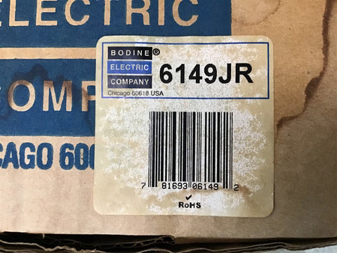 Bodine Electric 6149JR EE0014 1/8HP Ratio 5.48 456Rpm 130V Type 33A5BEPM-W2