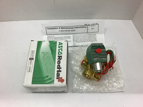 Asco 8321G004 Solenoid Valve 3/8 10-200Psi 6.1W 60Hz /8.1 50Hz