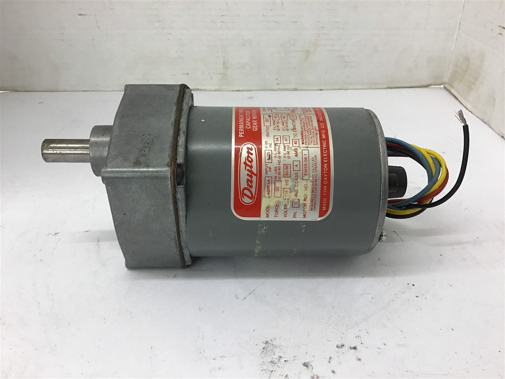 Dayton 4Z064A 1/25 HP AC Gear Motor 115 Volts 28.7:1 Ratio Single Phase