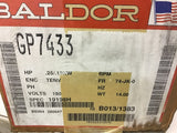 Baldor GP7433 .25 HP DC Motor 180 volt 11:1 Ratio 314 Rpm